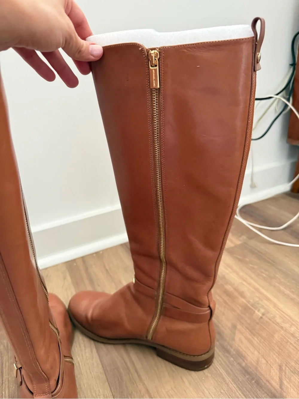 Michael Kors Tall Leather Over-the-Knee Boots in Cognac Brown